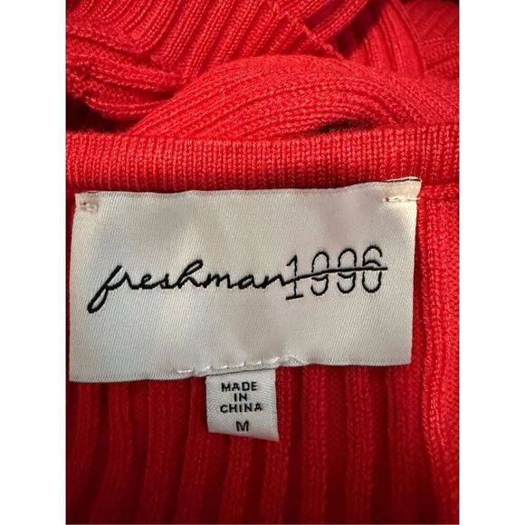 NWT Freshman 1996 Ribbed Knit Long Sleeve Red Shrug Sweater Dress Size Medium - Picture 9 of 9